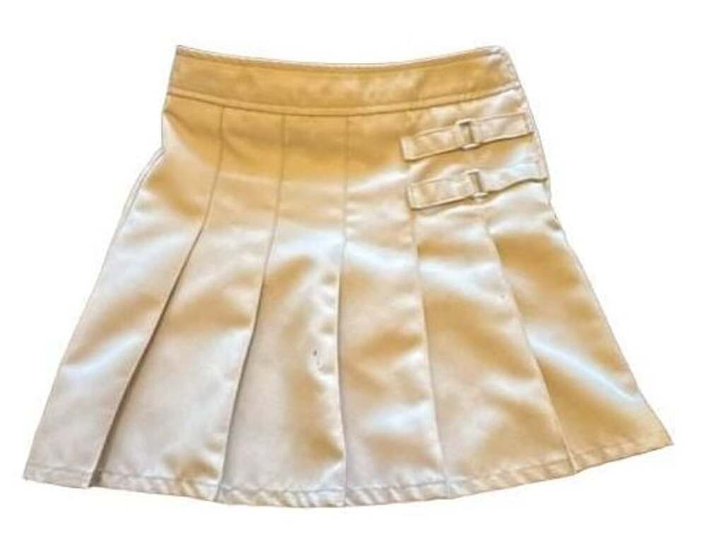 French Toast Girls Two-Tab Pleated Scooter Skirt Khaki Size 8